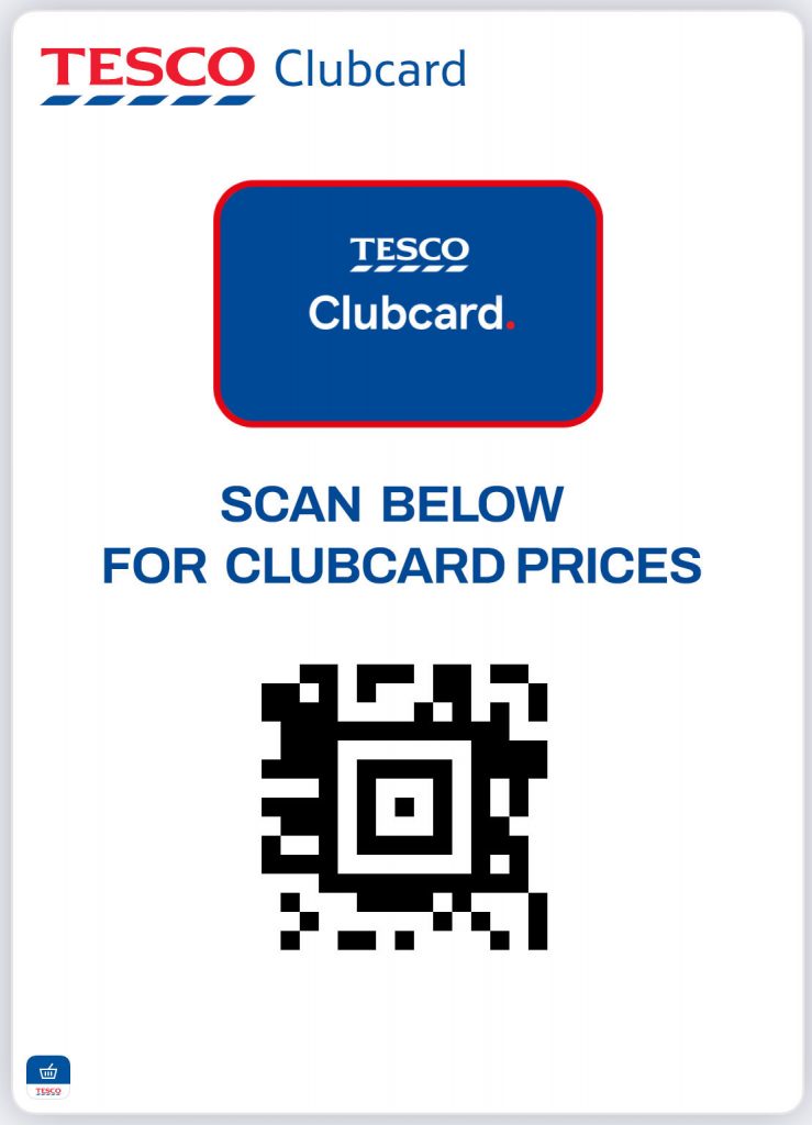 Screenshot of Tesco Clubcard QR Barcode